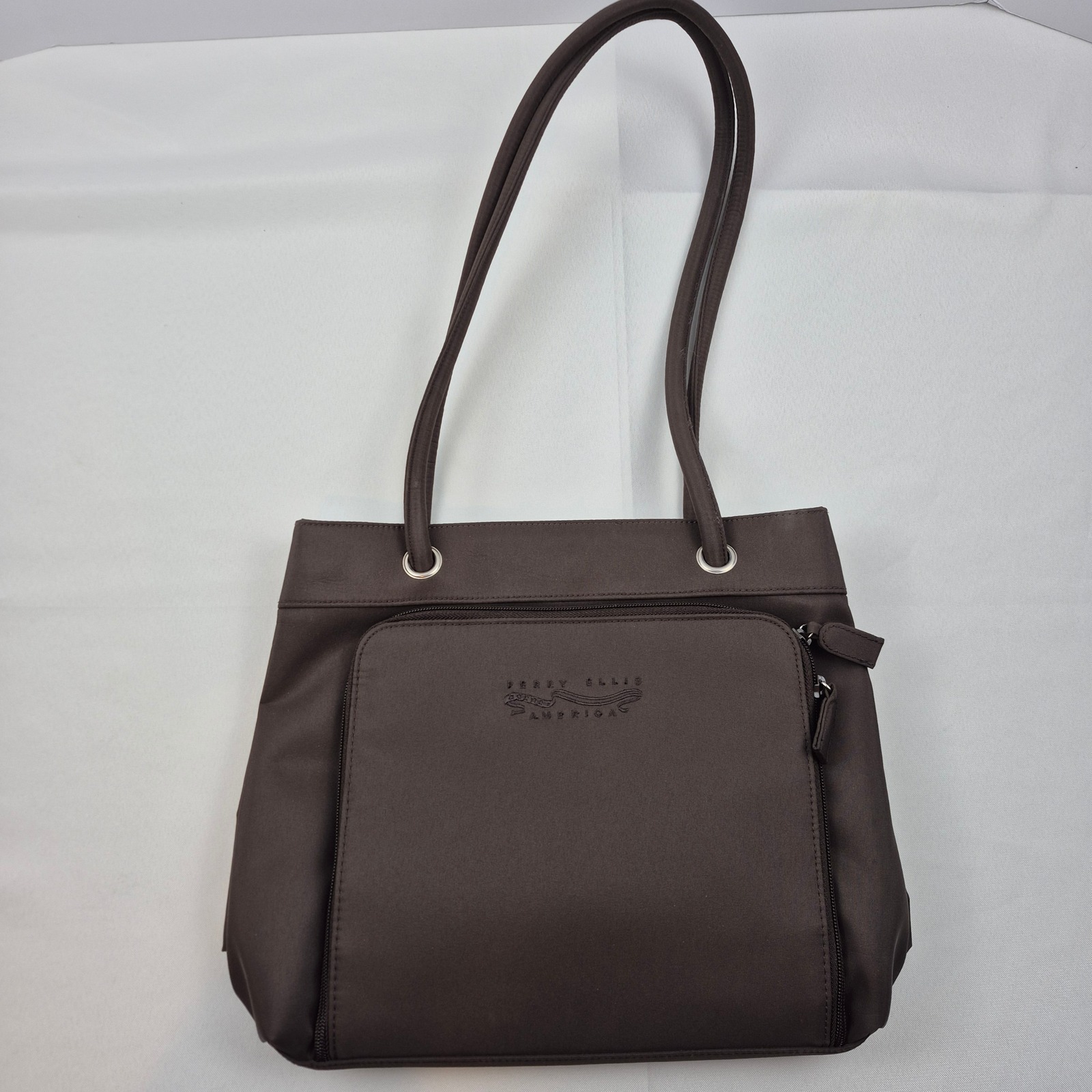Perry Ellis America Brown Nylon Shoulder Bag Purse Style 2.3670.Bn.Pm.S Nwot